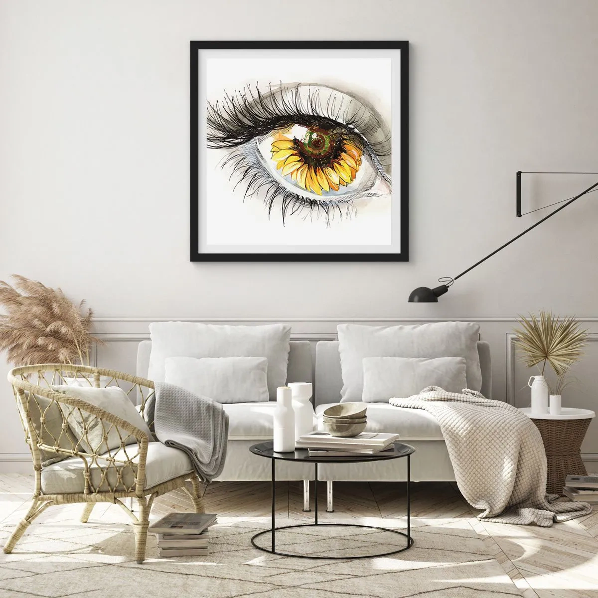Poster in black frame - Look Hot As a Summer - 40x40 cm