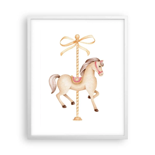 Poster in white frmae - Graceful Trot - 40x50 cm