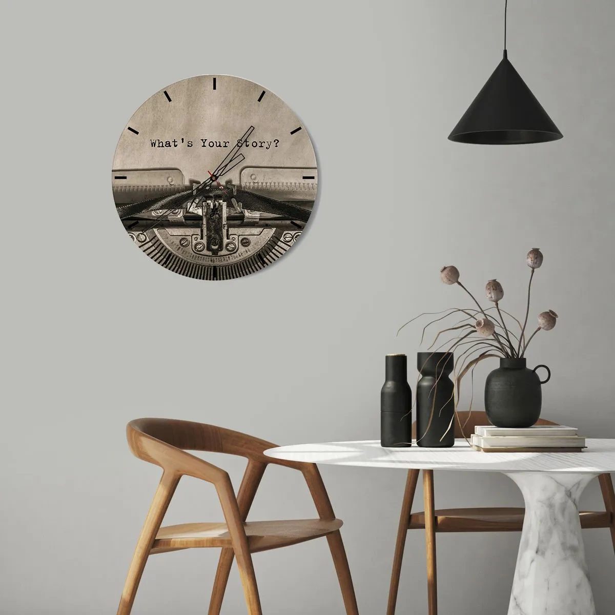 Wall clock - Clock on glass - Tell Me - 40x40 cm