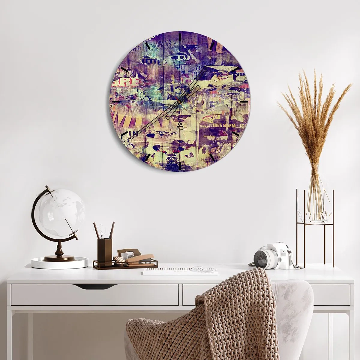 Wall clock - Clock on glass - That's All That Is Left - 30x30 cm