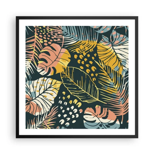 Poster in black frame - Leafy Fantasy - 60x60 cm