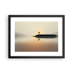 Poster in black frame - Gentleman on the Lake - 40x30 cm