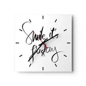 Wall clock - Clock on glass - True Joy - 30x30 cm