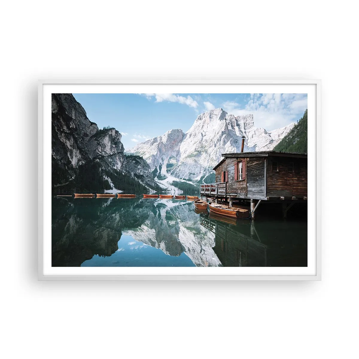 Poster in white frmae - Crystal, Mountain Morning - 100x70 cm