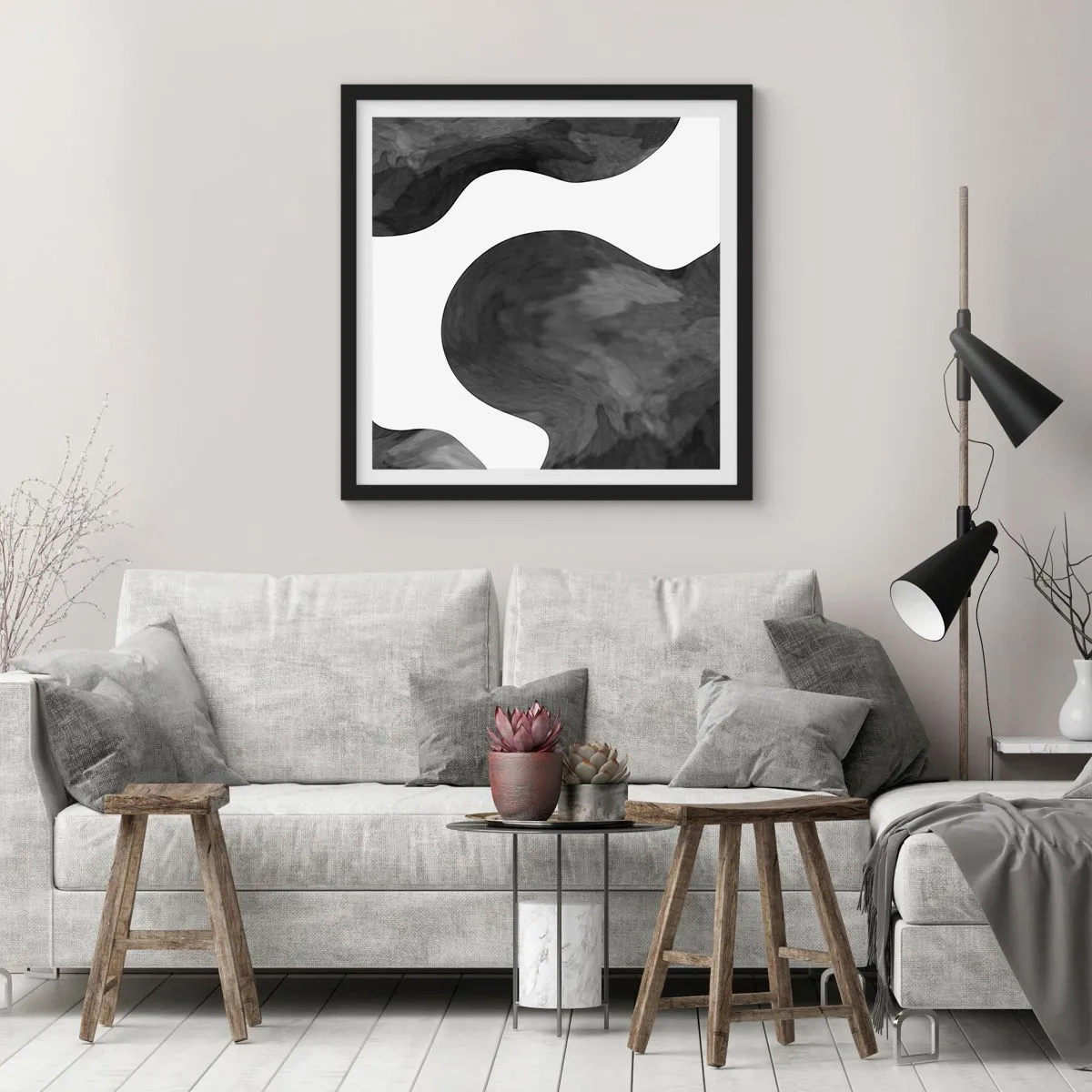 Poster in black frame - Milky Way - 30x30 cm