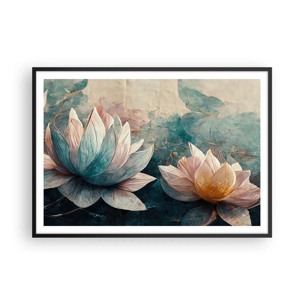 Poster in black frame - Stars of the Lake - 100x70 cm