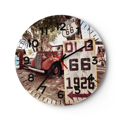 Wall clock - Clock on glass - Legend of an American Province - 40x40 cm