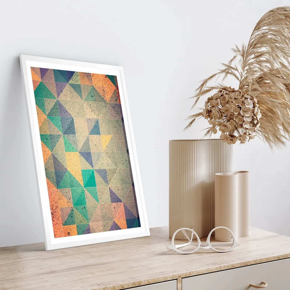 Poster in white frmae - The Republic of Triangles - 40x50 cm