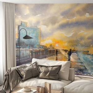 Self-Adhesive Photo Wallpaper Deluxe Sticker - Life On the Coast - Landscape, Piece, Sunset - 100x70 cm