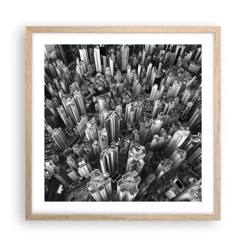 Poster in light oak frame - Higher and Higher - 50x50 cm