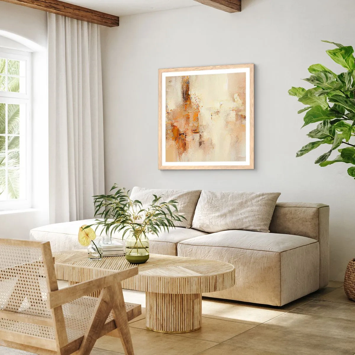 Poster in light oak frame - Soul of Amber - 30x30 cm