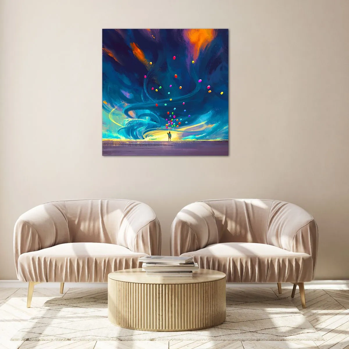 Glass picture - On Blue Wind - 30x30 cm
