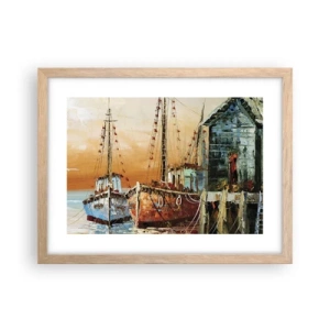 Poster in light oak frame - Calm Return - 40x30 cm