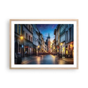 Poster in light oak frame - Charm of Cracow - 70x50 cm