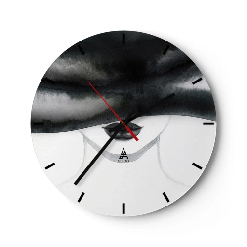 Wall clock - Clock on glass - Sensual Secret - 40x40 cm