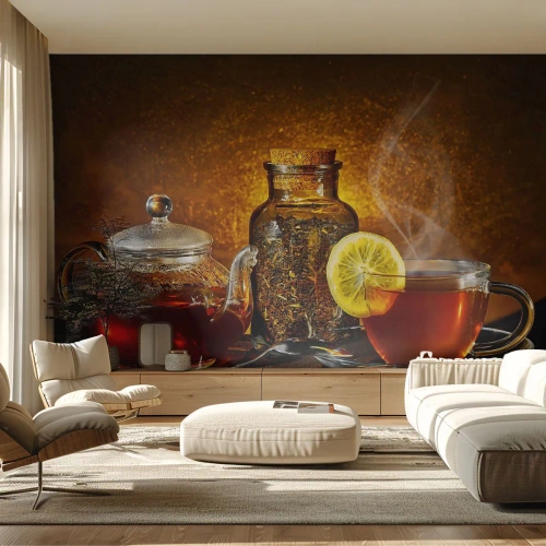 Photo Wallpaper Premium Canvas - Dutch Masters' Style - Gastronomy, Tea, Teacup - 450x315 cm