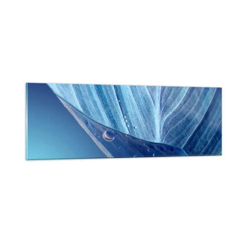 Glass picture - Hidden Drops of Blue - 90x30 cm