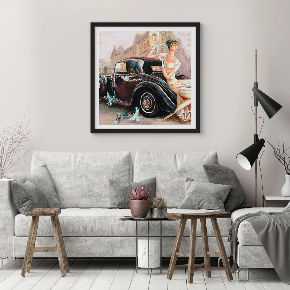 Poster in black frame - Elegance - Retro Style - 40x40 cm