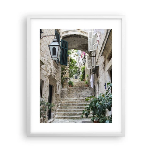 Poster in white frmae - Charming Alley - 40x50 cm