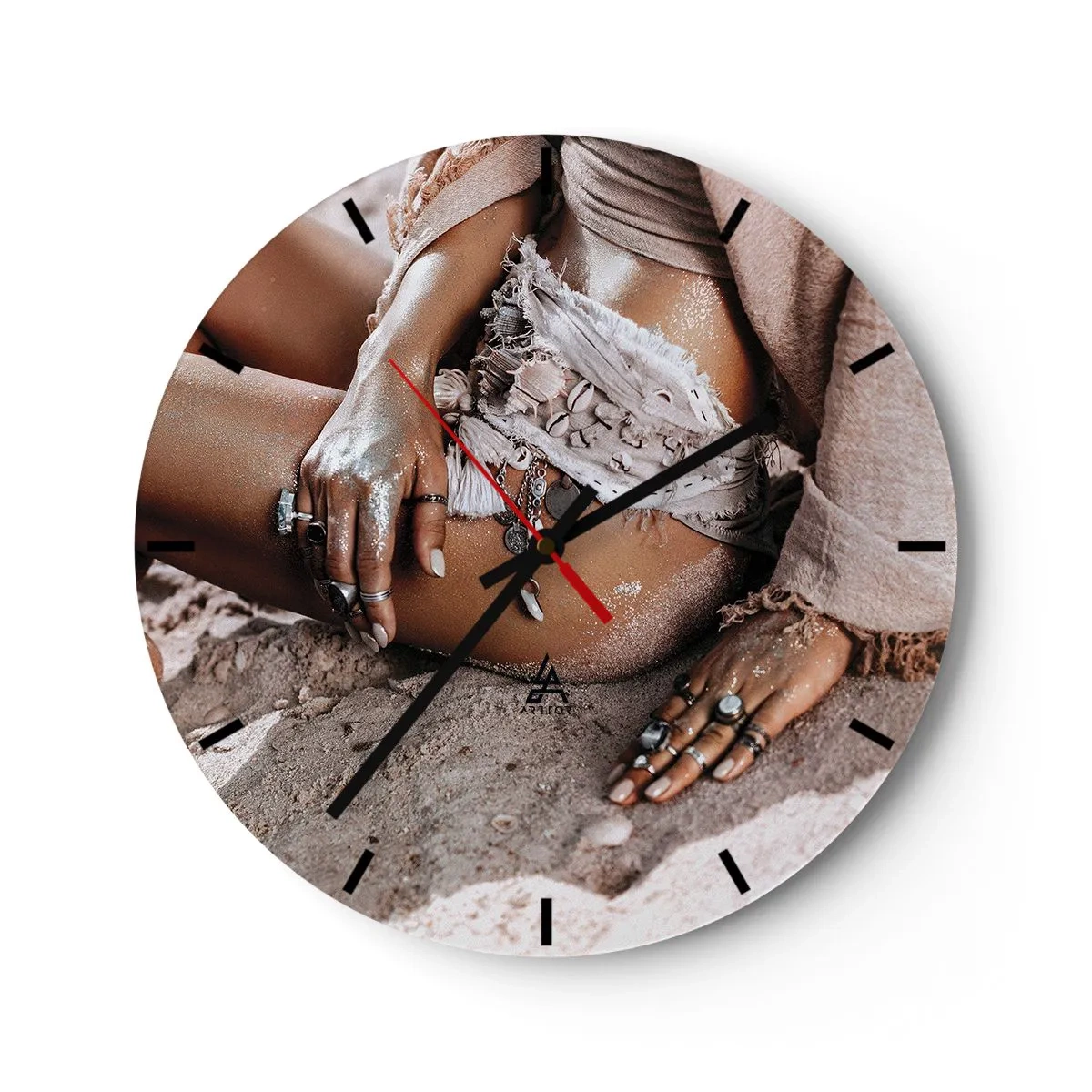 Wall clock - Clock on glass - Thrown Out by the Waves - 40x40 cm