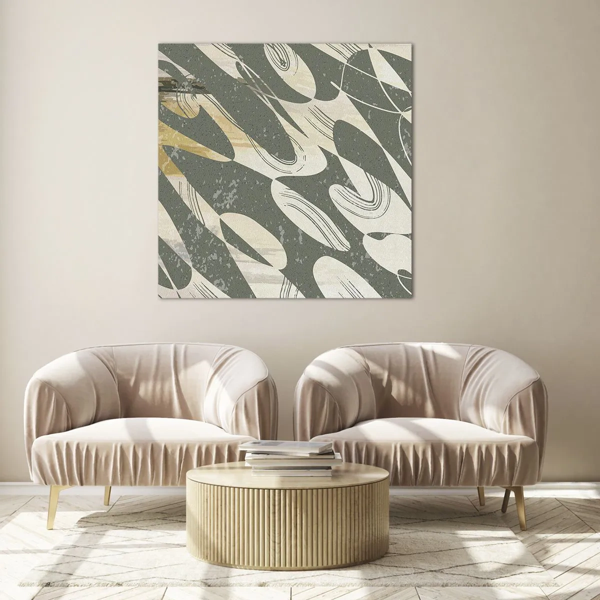 Glass picture - Rhytmic Abstract - 50x50 cm