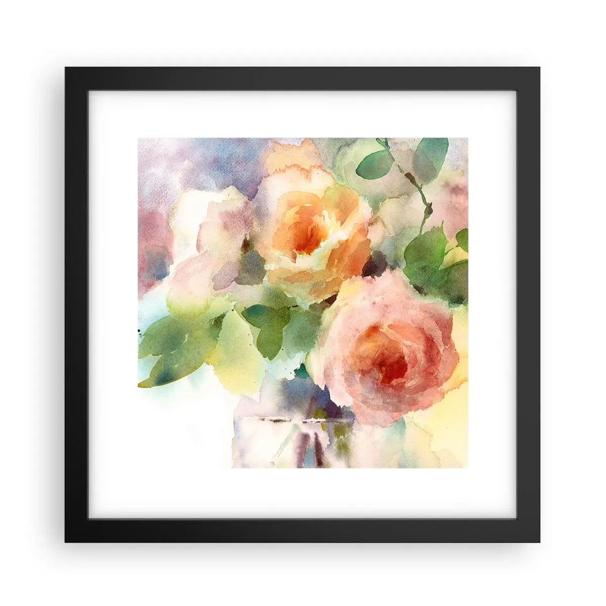 Poster in black frame - Delicate Like Watercolour - 30x30 cm