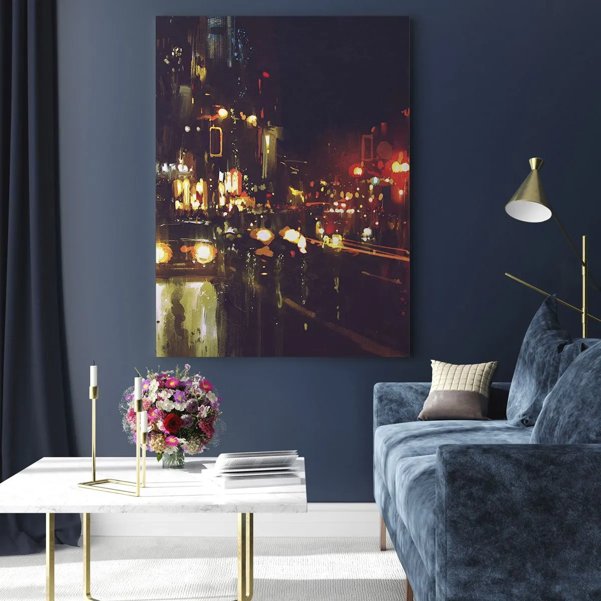 Glass picture - Drowned in City Lights - 50x70 cm