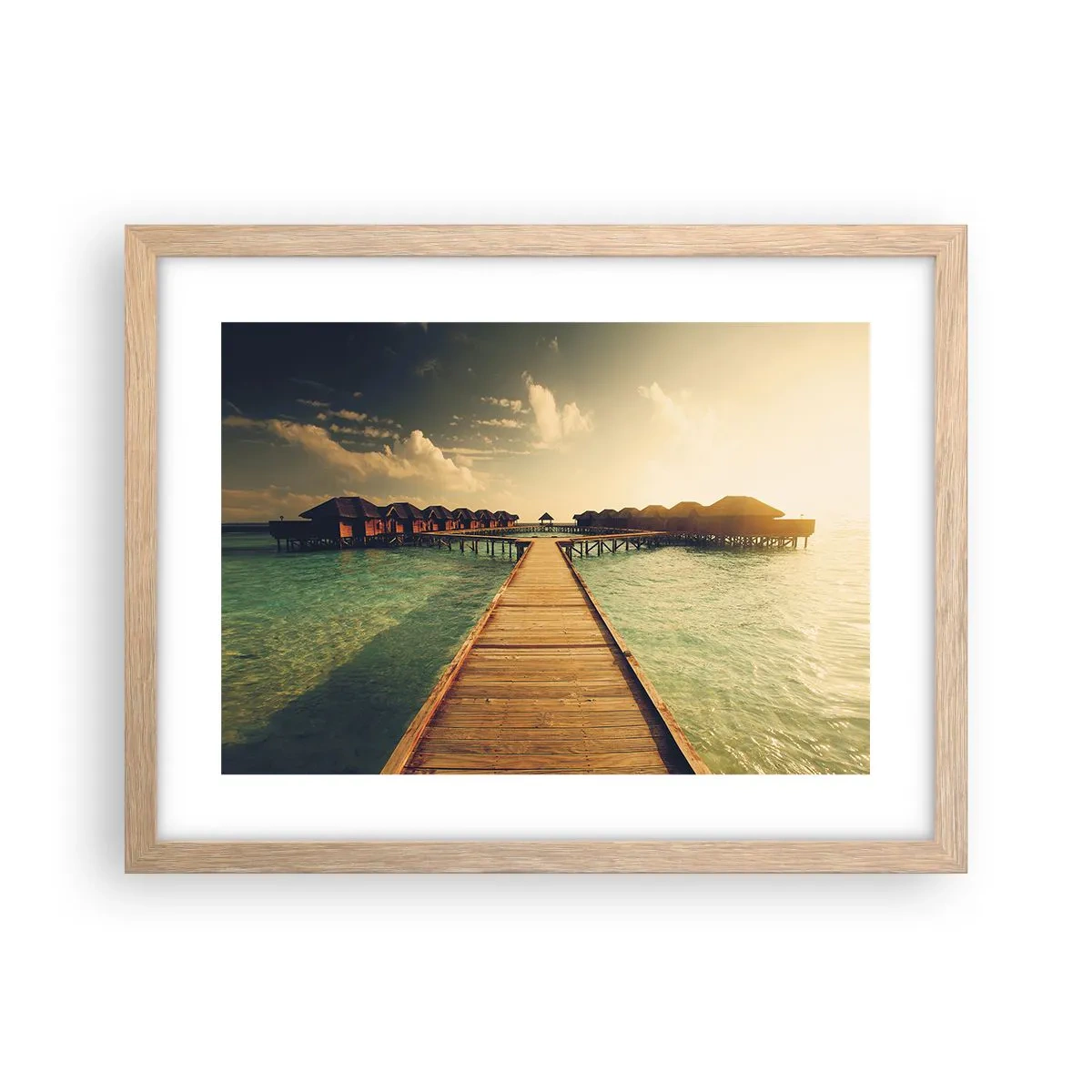 Poster in light oak frame - Warm Welcome - 40x30 cm