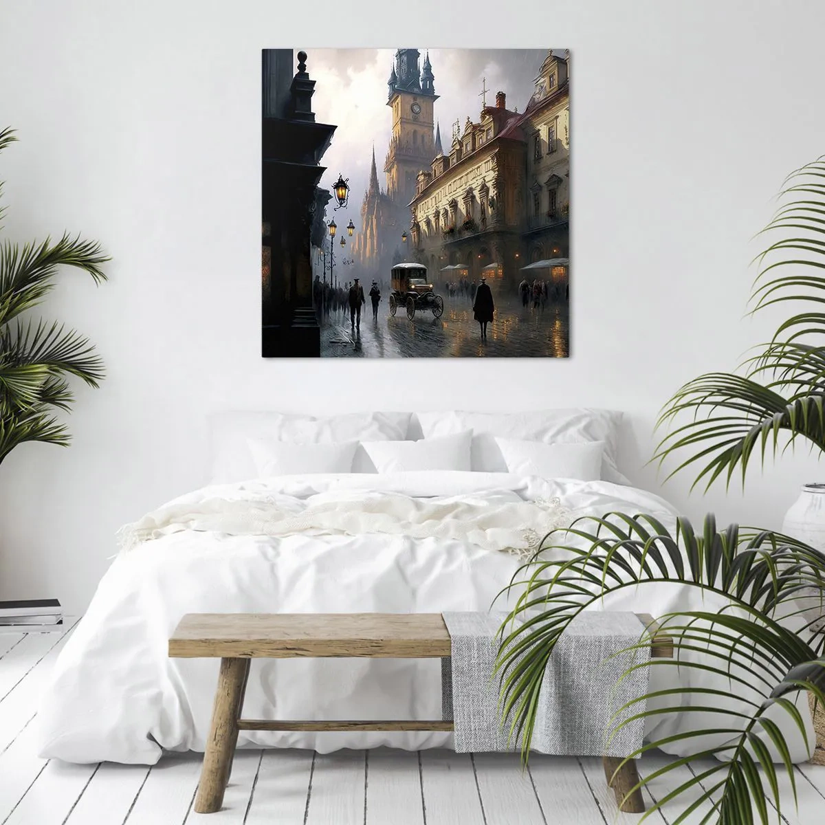 Canvas picture - Charm of Evening in Prague - 50x50 cm
