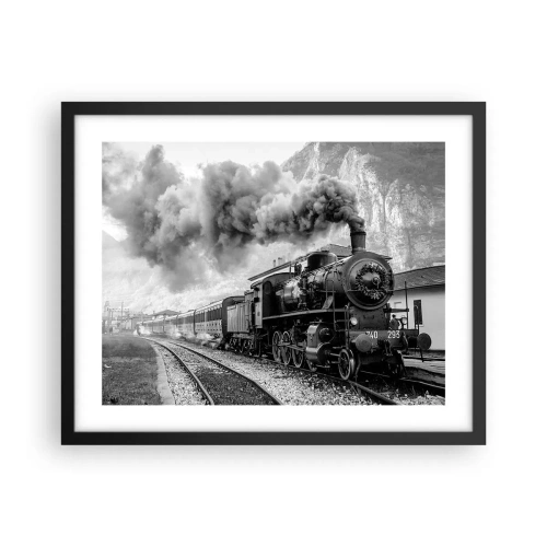 Poster in black frame - Standing at the Station... - 50x40 cm