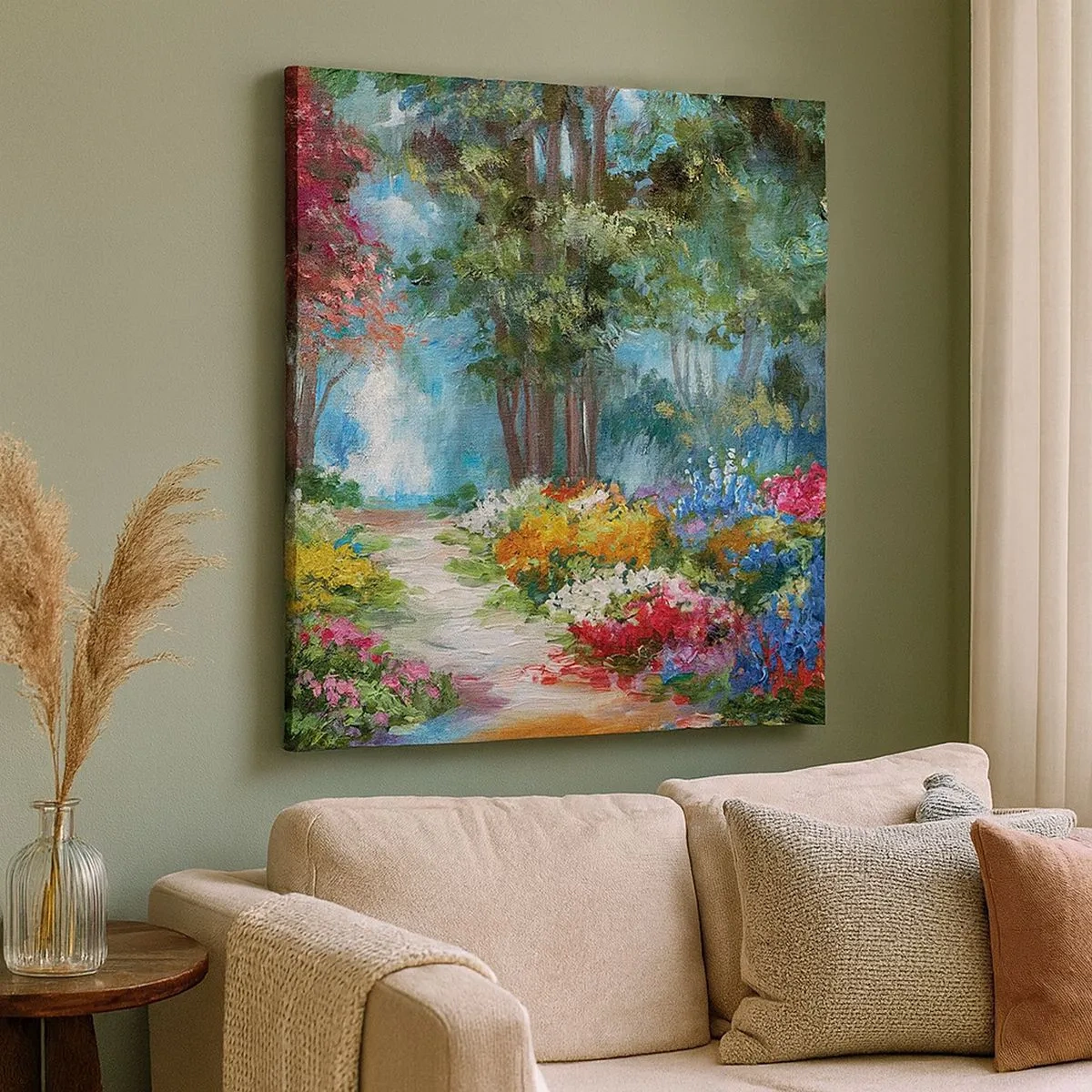 Canvas picture - Wood Garden, Flowery Forest - 30x30 cm
