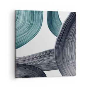 Canvas picture - Emerald and Black Trails - 50x50 cm