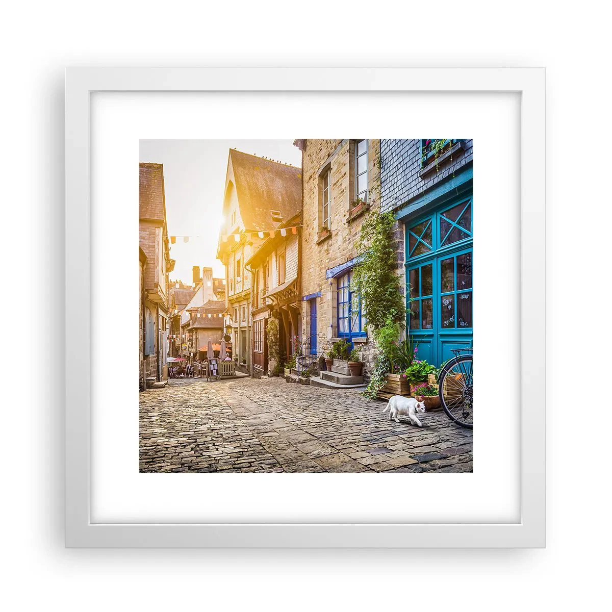 Poster in white frmae - White Spirit of a Town - 30x30 cm