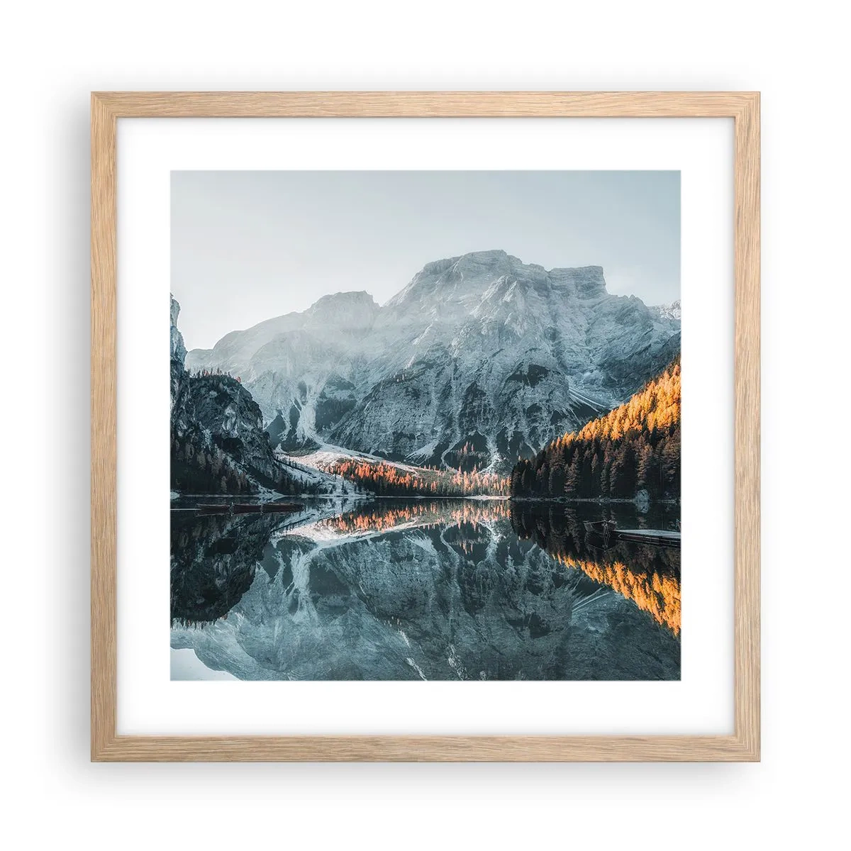 Poster in light oak frame - Mirror Landscape - 40x40 cm