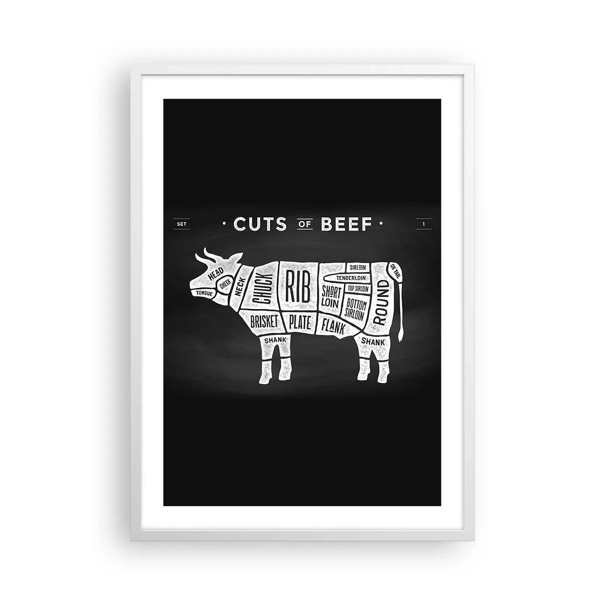 Poster in white frmae - Time for a Feast - 50x70 cm