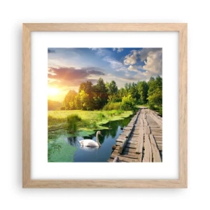 Poster in light oak frame - Summer Everywhere - 30x30 cm