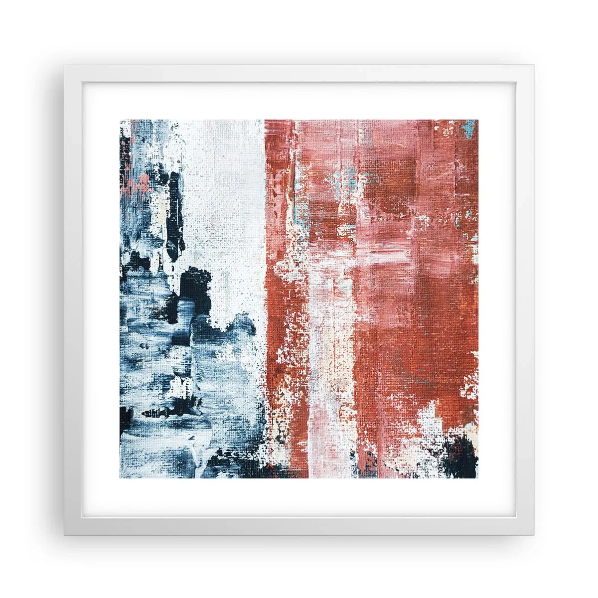 Poster in white frmae - Abstract Fifty Fifty - 40x40 cm