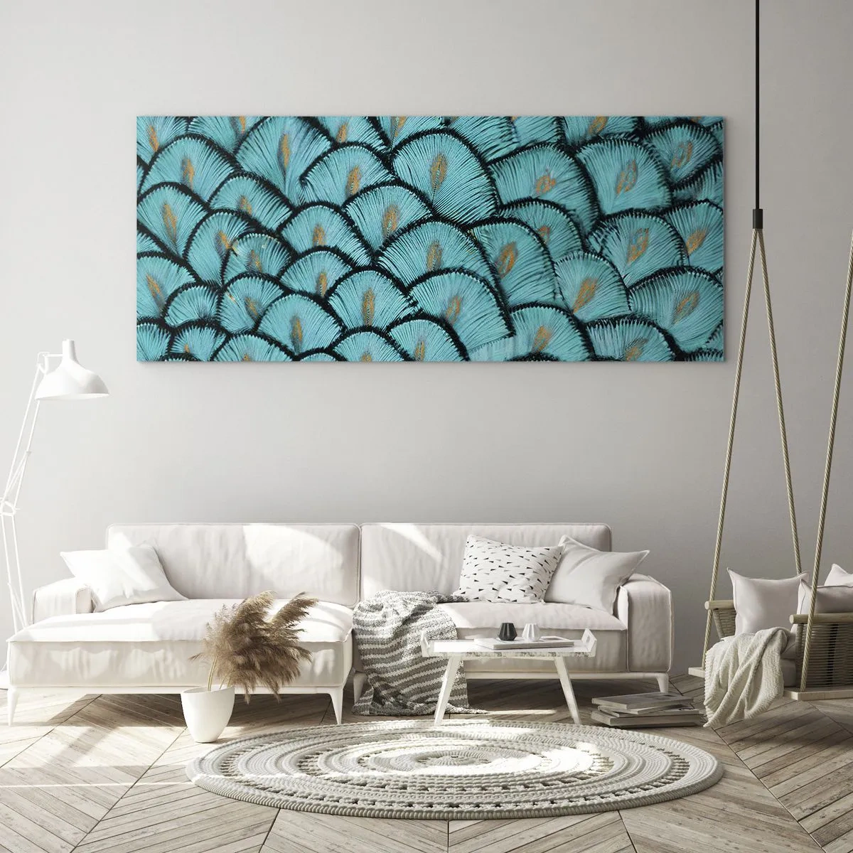 Glass picture - Great Feather Gala - 100x40 cm