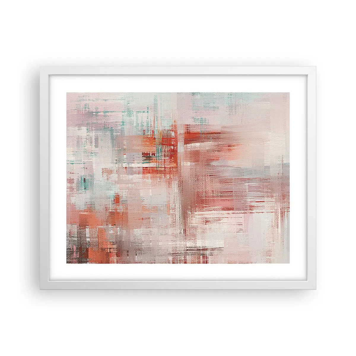 Poster in white frmae - Foggy but Pink - 50x40 cm