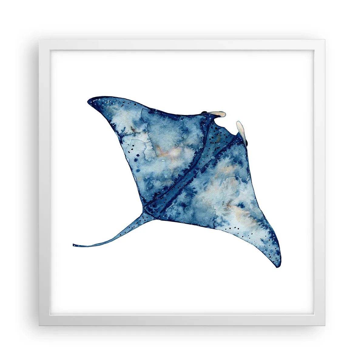Poster in white frmae - Life In Blue - 40x40 cm