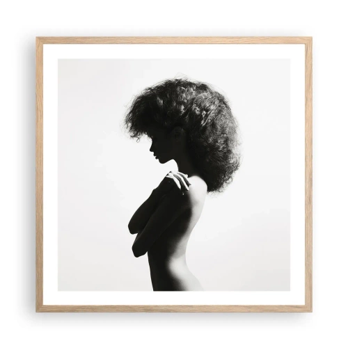 Poster in light oak frame - Like a Flower on a Thin Stem - 60x60 cm
