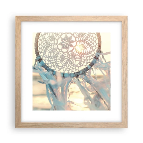 Poster in light oak frame - Lace Totem - 30x30 cm