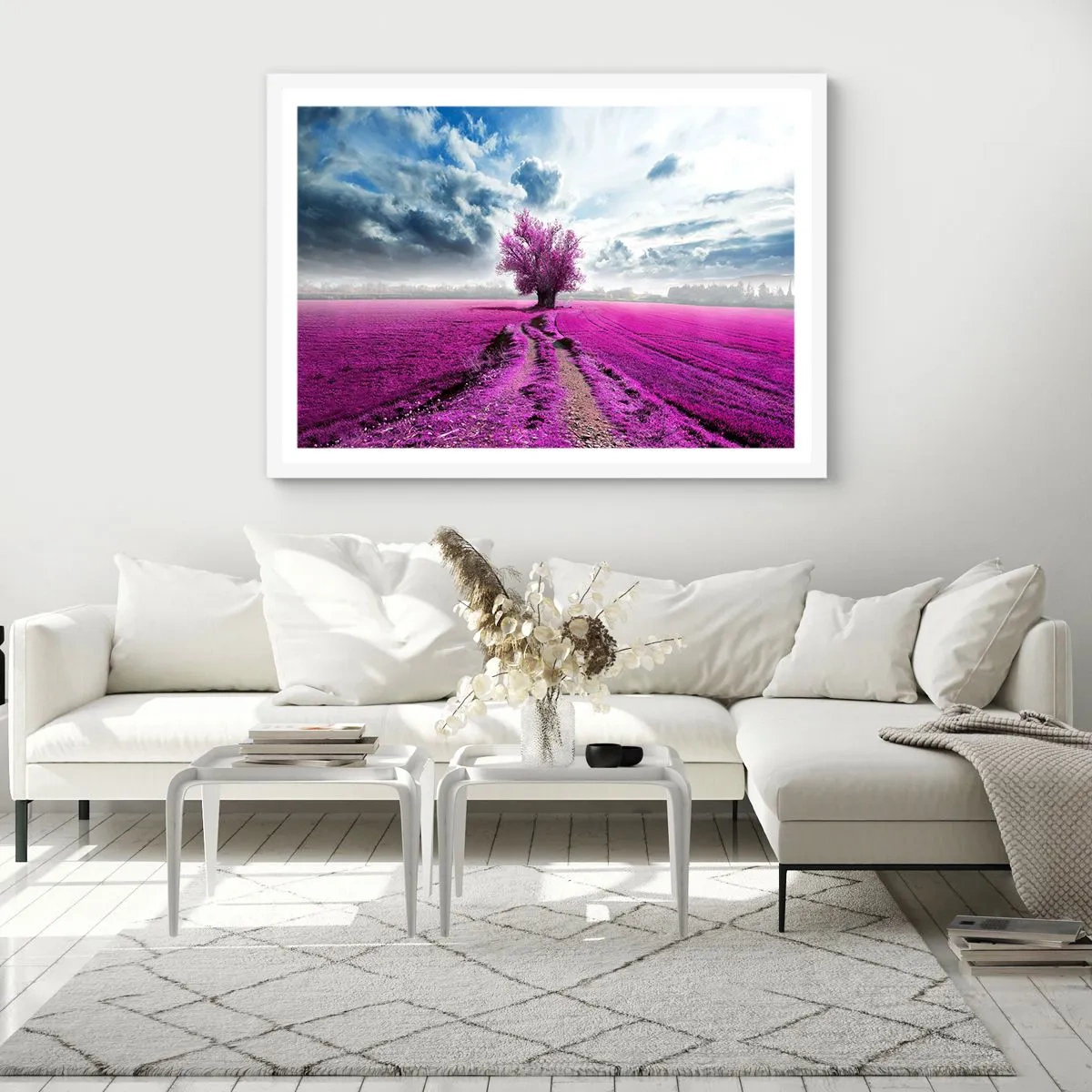 Poster in white frmae - Heathland Charm - 91x61 cm