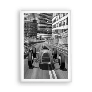 Poster in white frmae - Long Time Ago in Monte Carlo - 70x100 cm