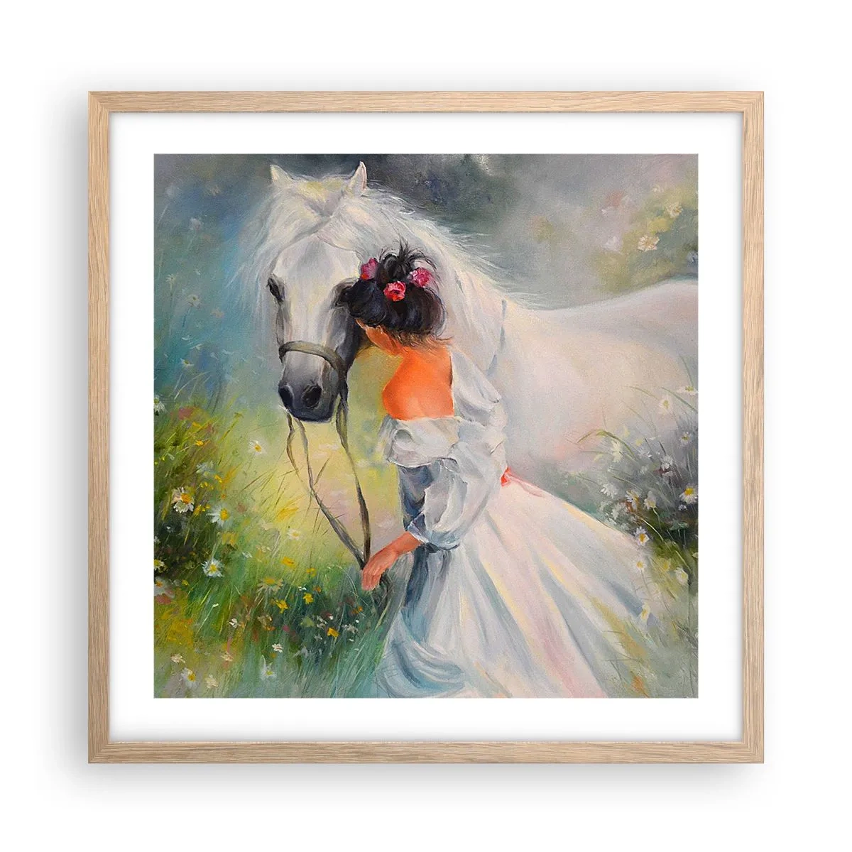 Poster in light oak frame - Like from a Beautiful Dream - 50x50 cm