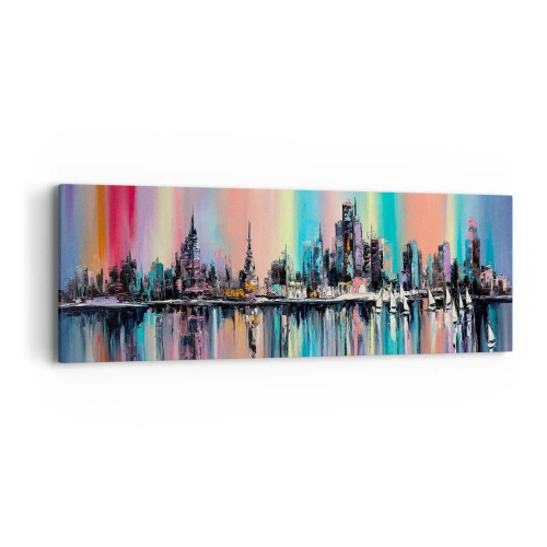 Canvas picture - Run down with Night Lights - 90x30 cm