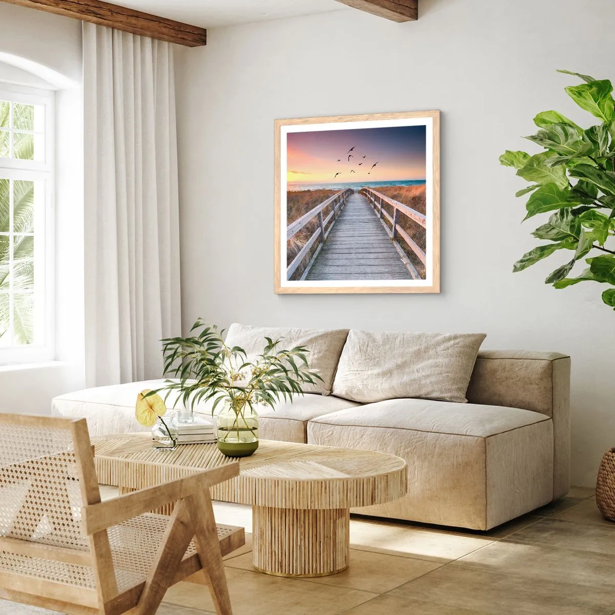 Poster in light oak frame - Space of Highs - 40x40 cm