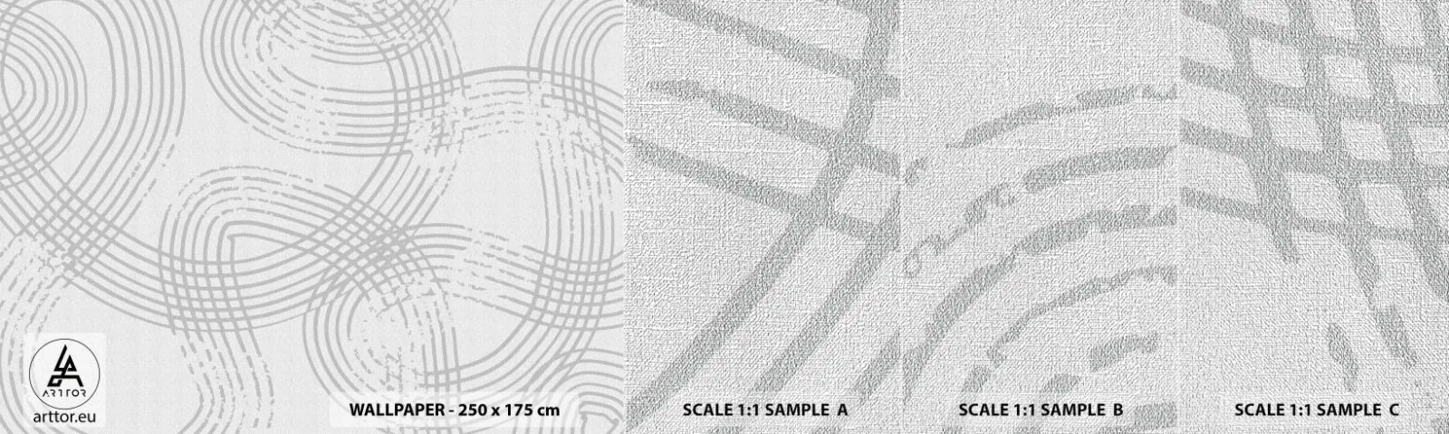 Photo Wallpaper Sample Premium Canvas - No Straight Line - Minimalism, Piece, Bright - 100x30 cm