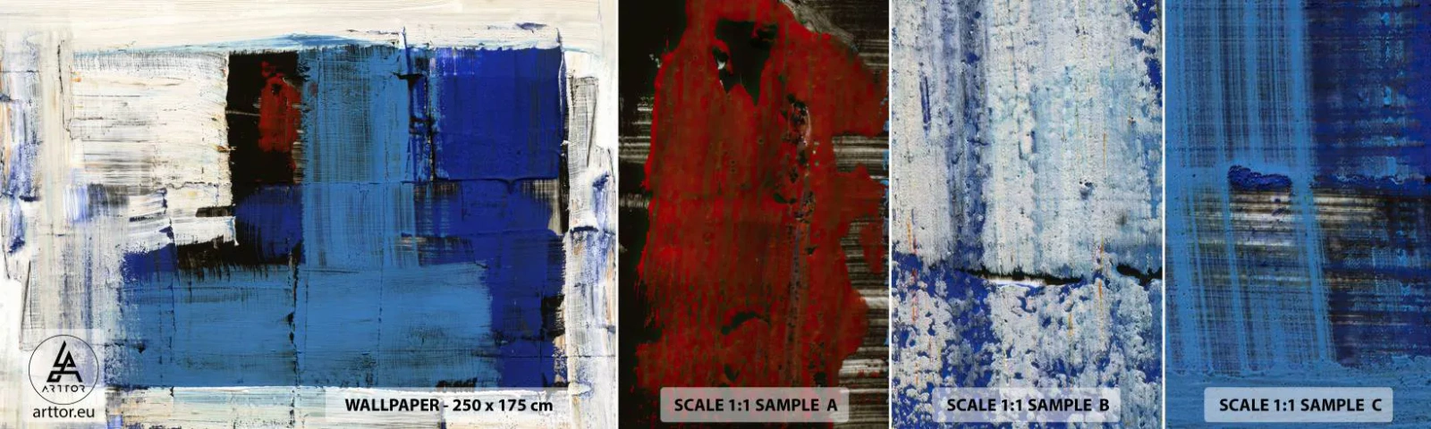 Photo Wallpaper Sample Standard Eco - The Secret of Blue - Abstraction, Piece, Modernity - 100x30 cm