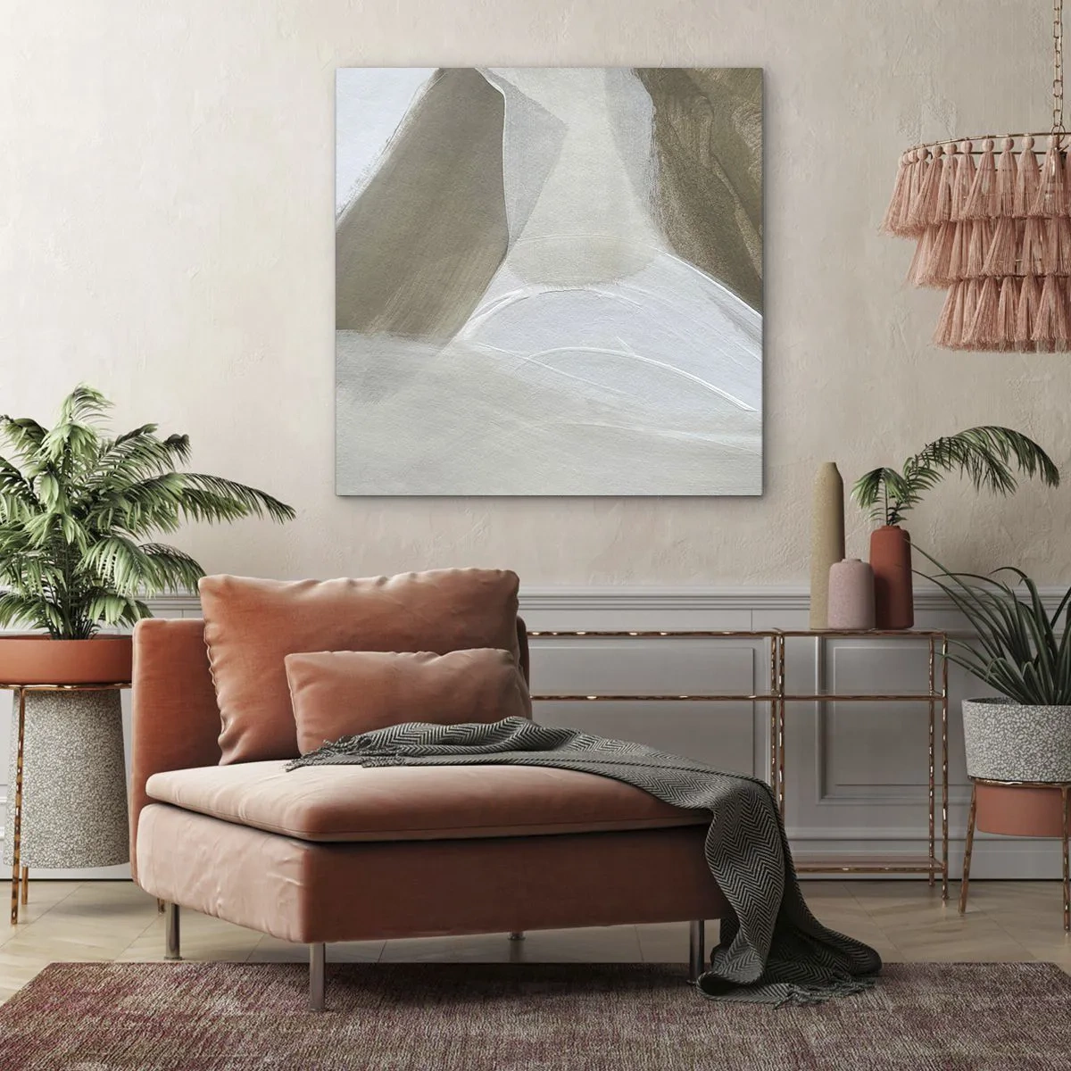 Canvas picture - Waves of White - 40x40 cm